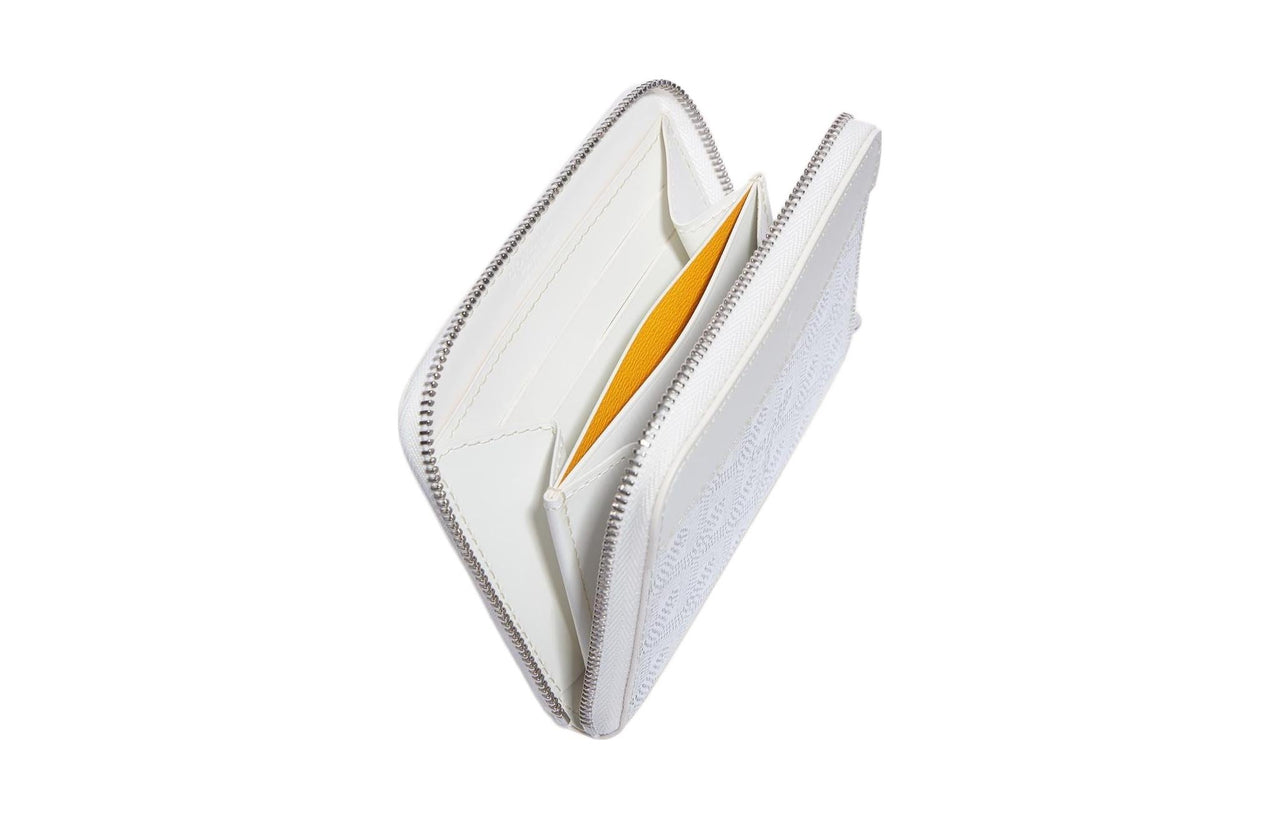 GOYARD MATIGNON Canvas With Leather Wallet Small Size Unisex White