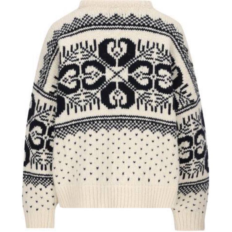 CELINE Crew Neck Sweater In Fair Isle Wool And Cashmere