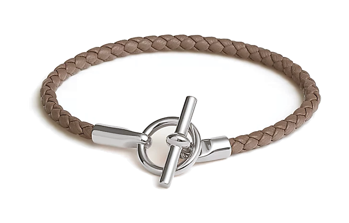 HERMES Wristbands Unisex Gray Brown
