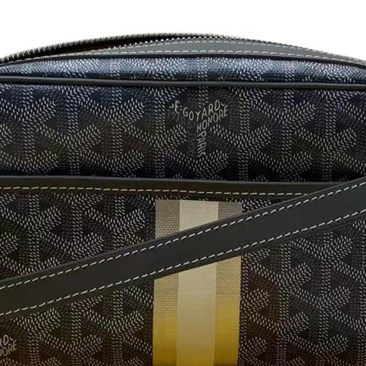 GOYARD Cap-Vert Canvas Calfskin Shoulder Bag Crossbody Bag Women's Gray