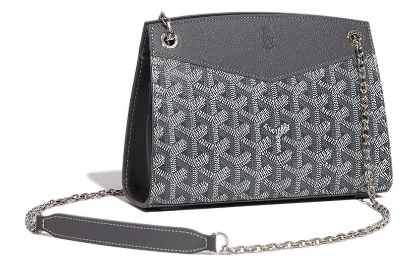 GOYARD Rouette Canvas With Leather Totes Chain Bag Shoulder Bag Women's Gray
