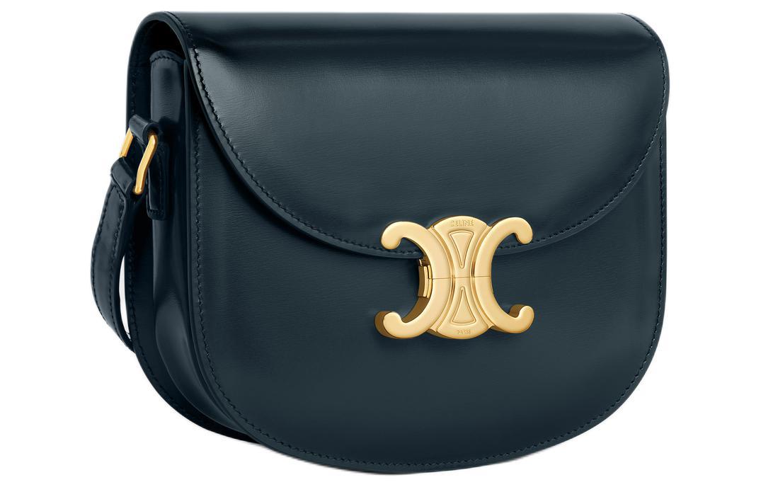 CELINE Besace Calfskin Crossbody Bag Shoulder Bag Women's Marine Blue
