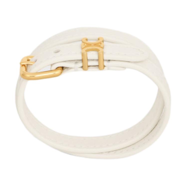 CELINE Cow Leather Bracelets Women's White