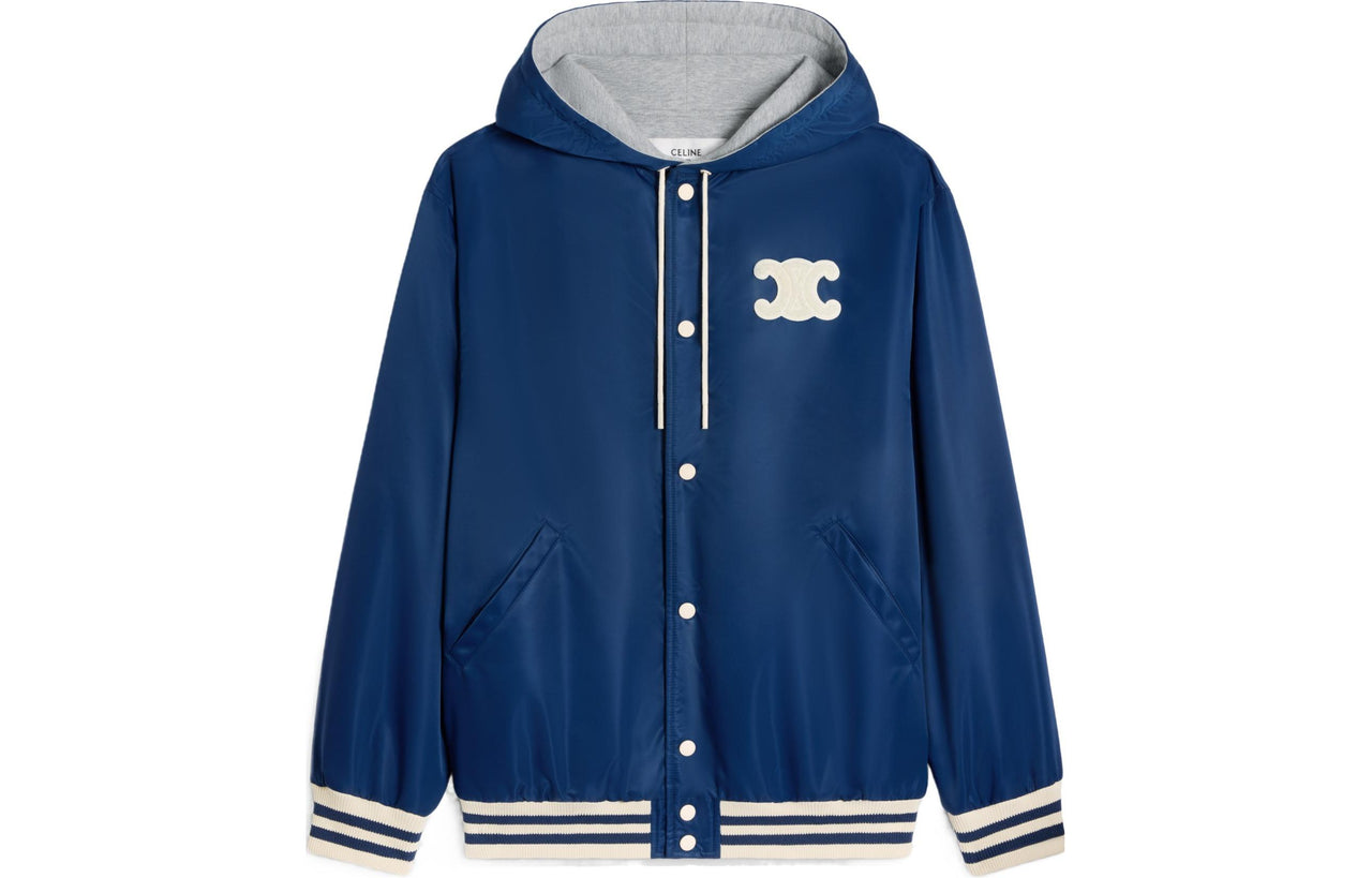 CELINE Paris Hooded Teddy Jacket In Nylon