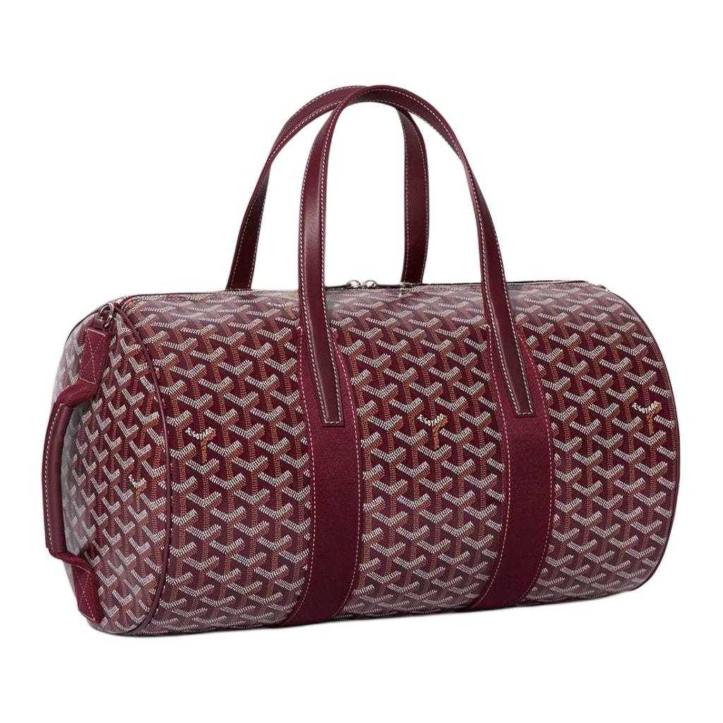 GOYARD Canvas With Calfskin Sports Bag Travel Bag Unisex Burgundy Color