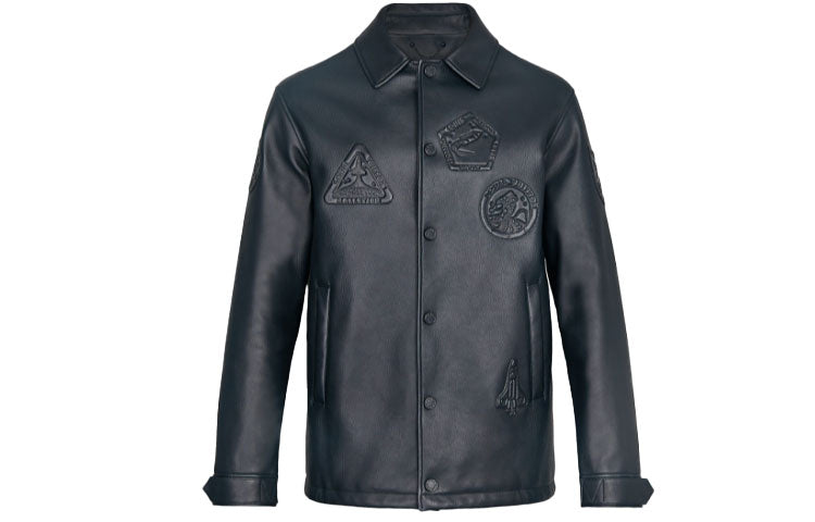 LOUIS VUITTON New Quarterly Products Of LV Leather Jacket Men's Black