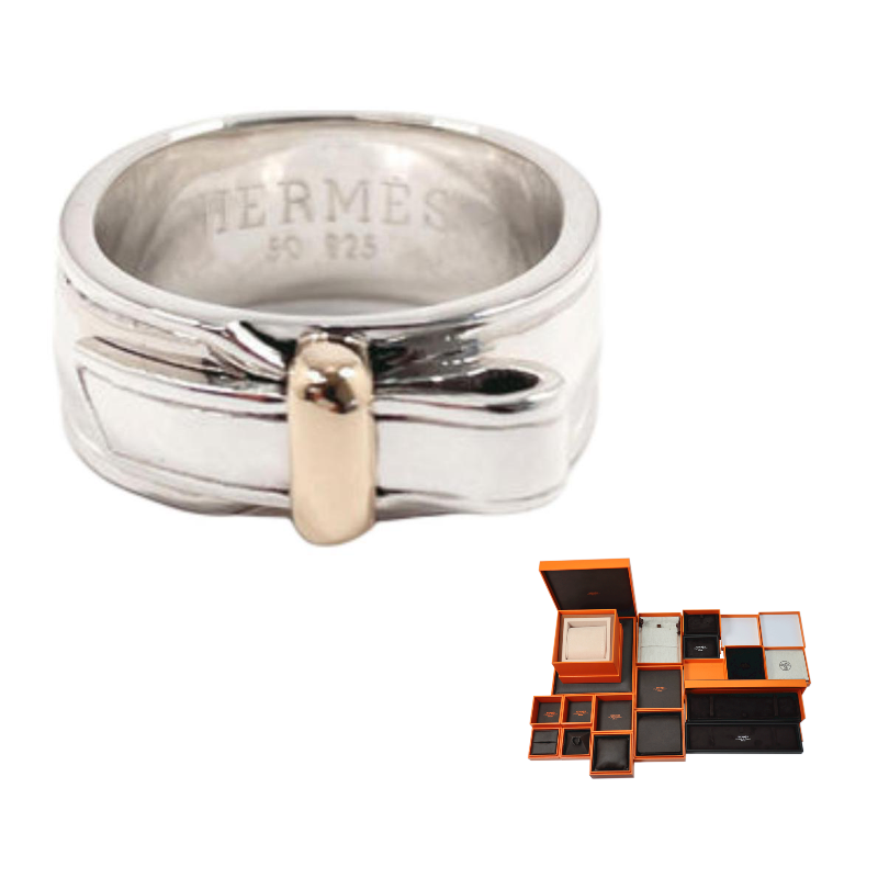 HERMES 925 Sterling Silver Rings Women's Silver