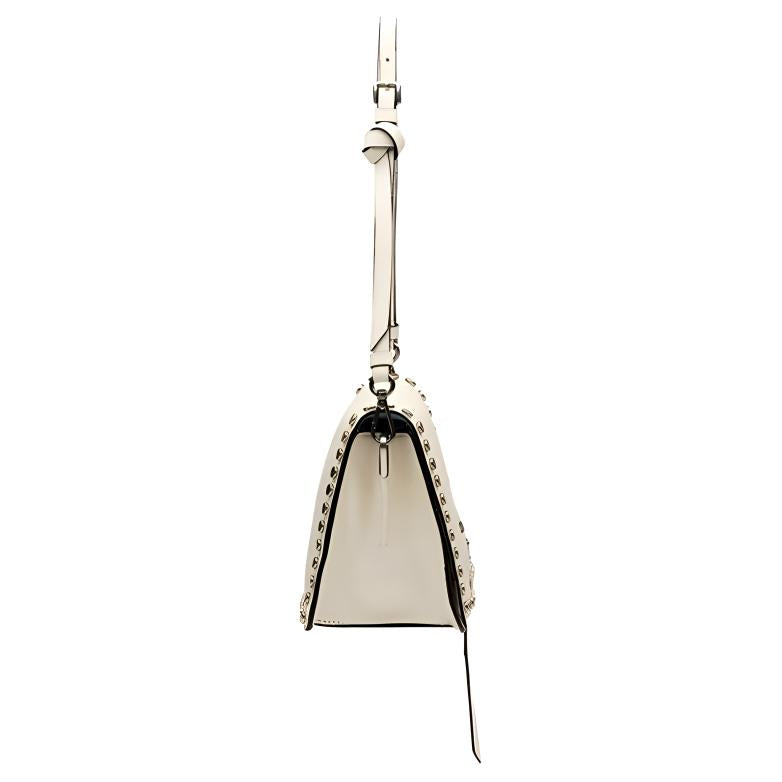 PRADA Cow Leather Shoulder Bag Women's White