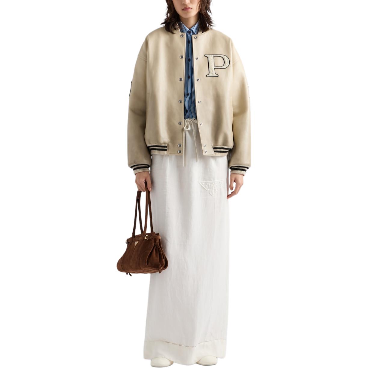 PRADA Embroidered Linen Skirt