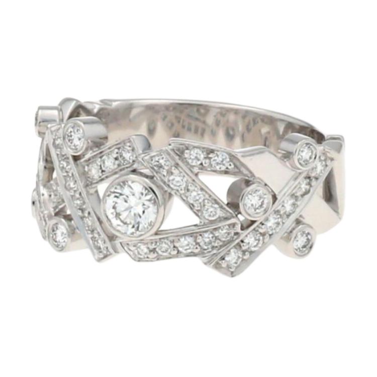 CHANEL 18K White Gold Rings Women's Silver