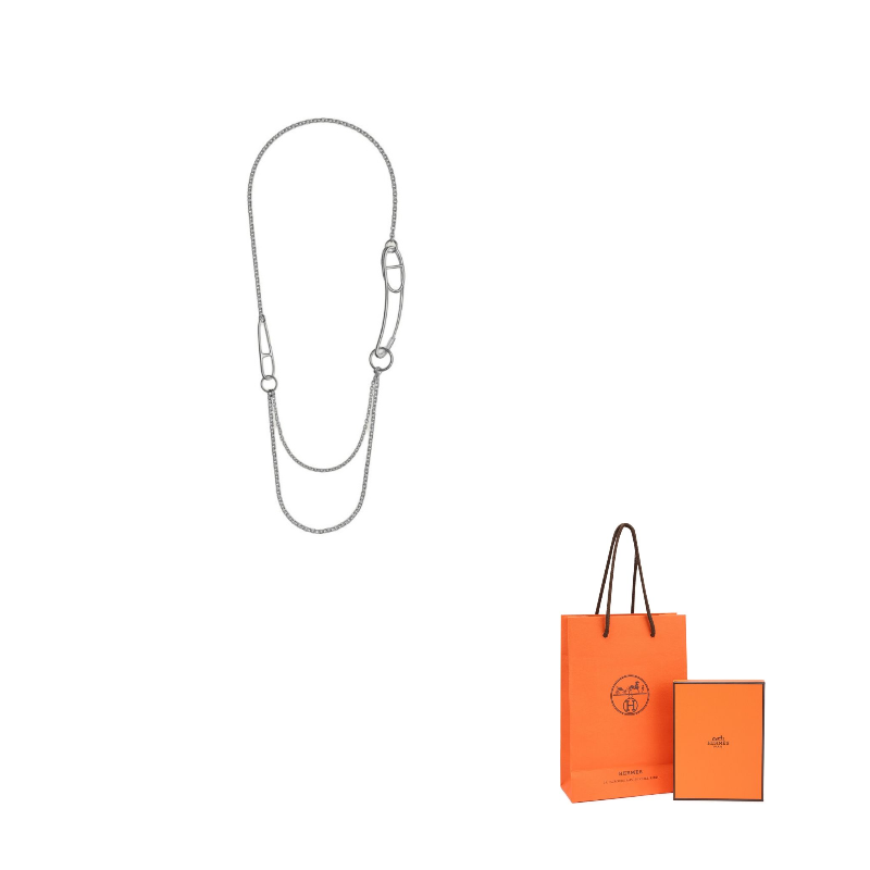 HERMES 925 Sterling Silver Necklaces Women's Silver