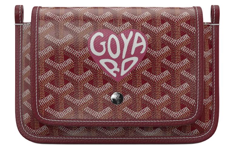 GOYARD Canvas With Leather Envelope Bag Crossbody Bag Shoulder Bag Unisex Burgundy & Dark Pink Small Heart