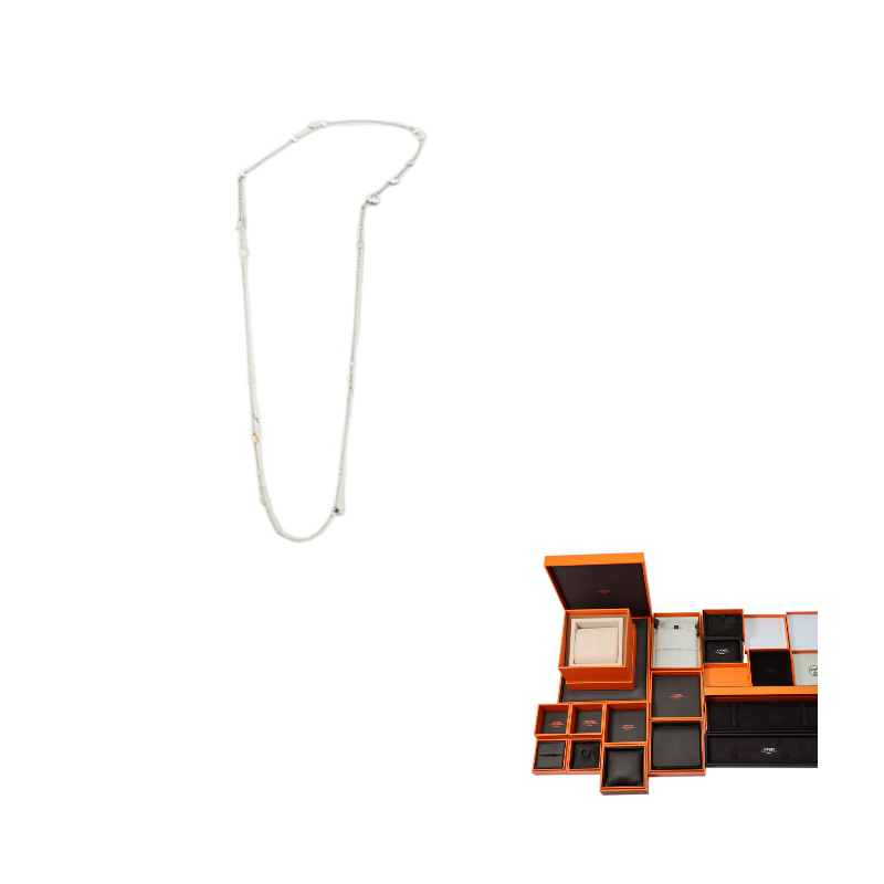 HERMES 18K Rose Gold Necklaces Women's Silver