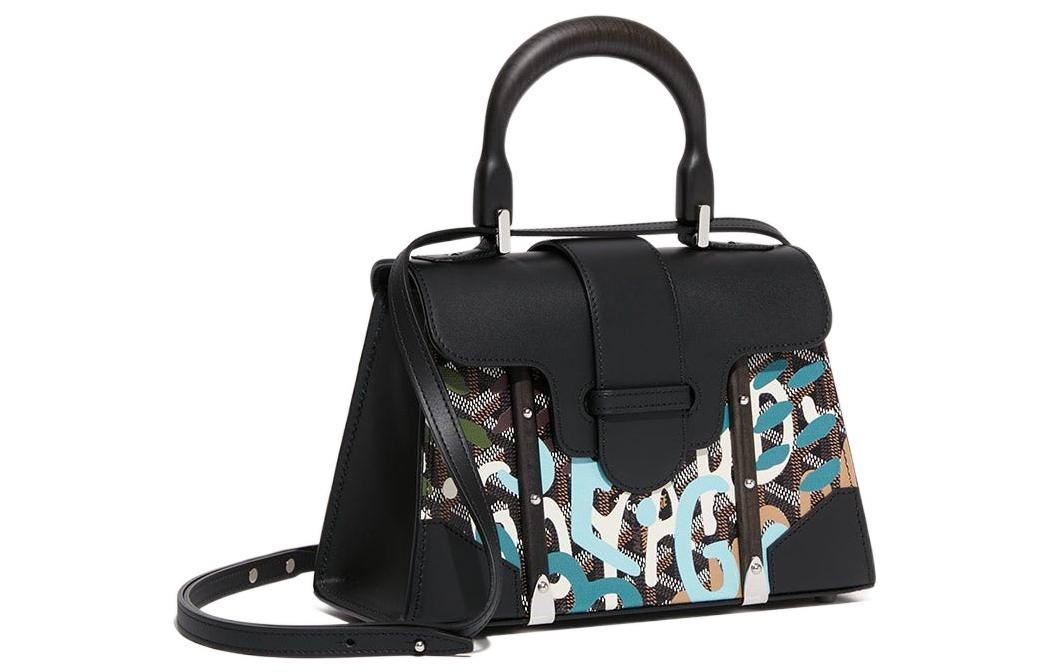 GOYARD Saigon Canvas With Leather Shoulder Bag Crossbody Bag Handbag Mini Women's Black/Blue