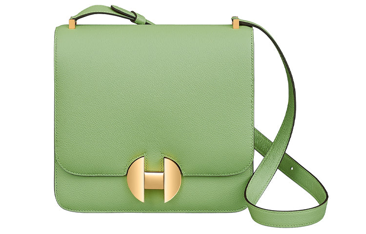HERMES 2002 Evercolor Calfskin Shoulder Bag Crossbody Bag Women's Gecko Green