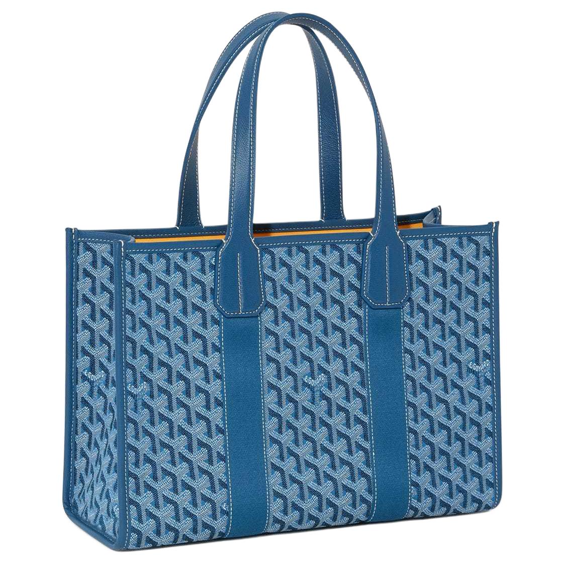 حقيبة GOYARD Villette Jacquard Canvas، حقيبة حمل، حقيبة تسوق، حقيبة يد، حقيبة كتف صغيرة الحجم للجنسين، أزرق محيطي