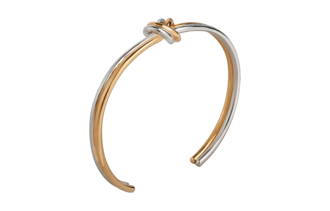CELINE 925 Sterling Silver Bangles Women's Gold And Silver