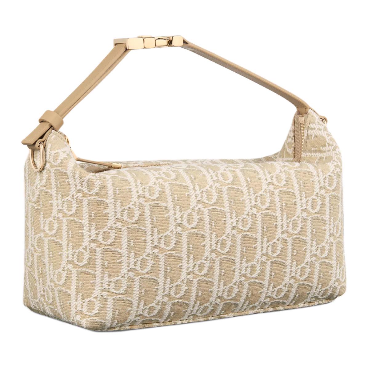 DIOR Travel Cotton One Shoulder Handbags Medium Size Women's Natural