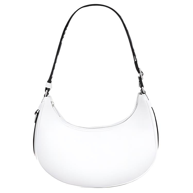 CELINE AVA Smooth Cow Leather Handbag Shoulder Bag Medium Size Women's White