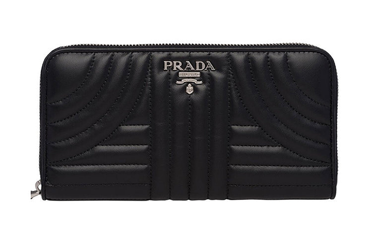 PRADA Cow Leather Wallet Women's Black