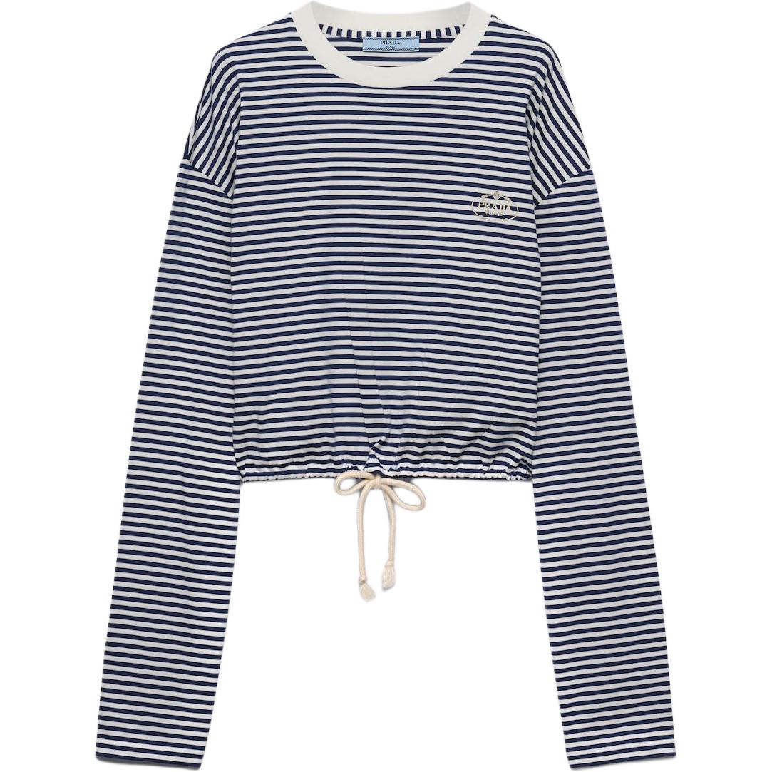 PRADA Drop Shoulder Sleeve T Shirt Women's Marine Blue