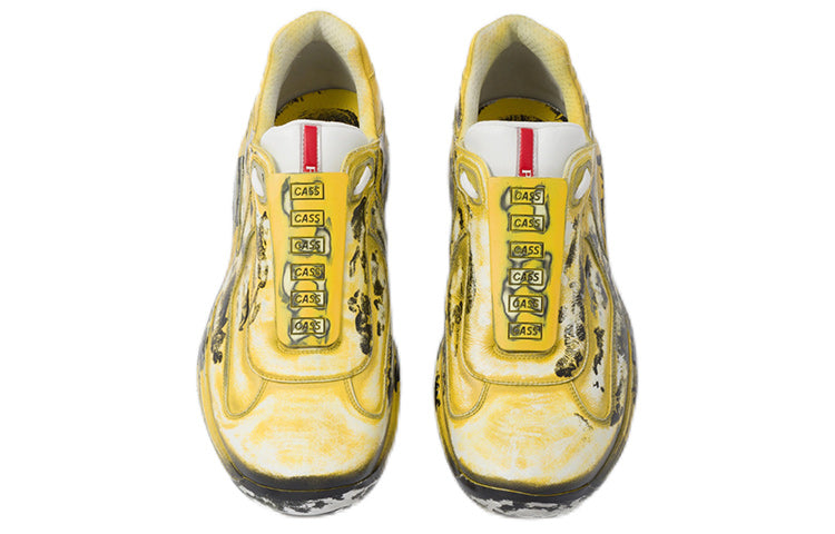 PRADA Cushioning Low-Top Sports Casual Shoes Unisex Cashmere Yellow