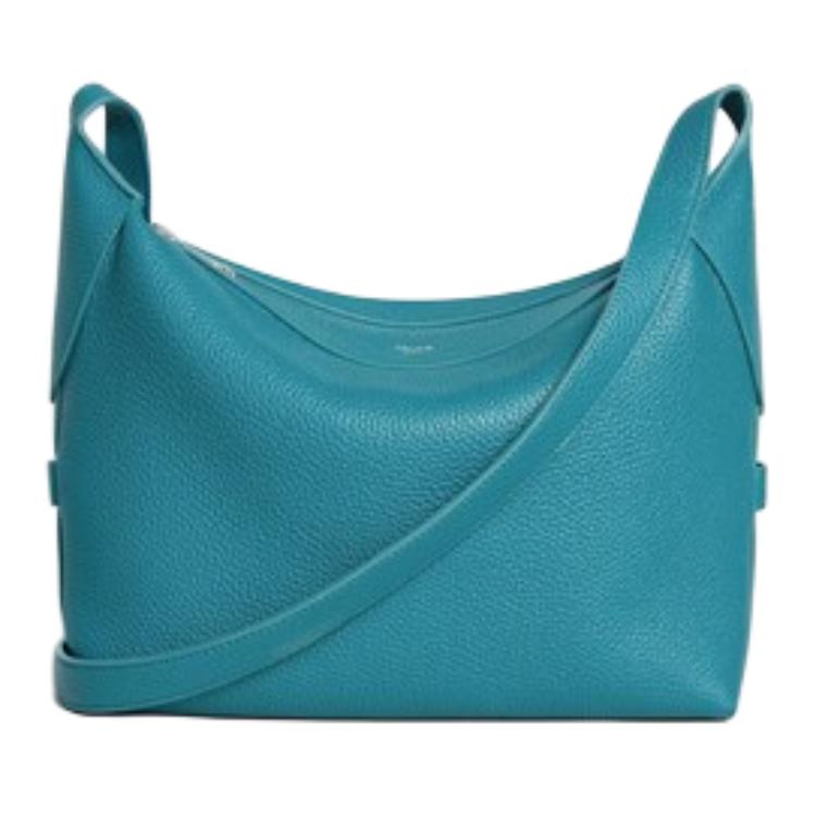 CELINE Calfskin Shoulder Bag Trumpets Women's Blue