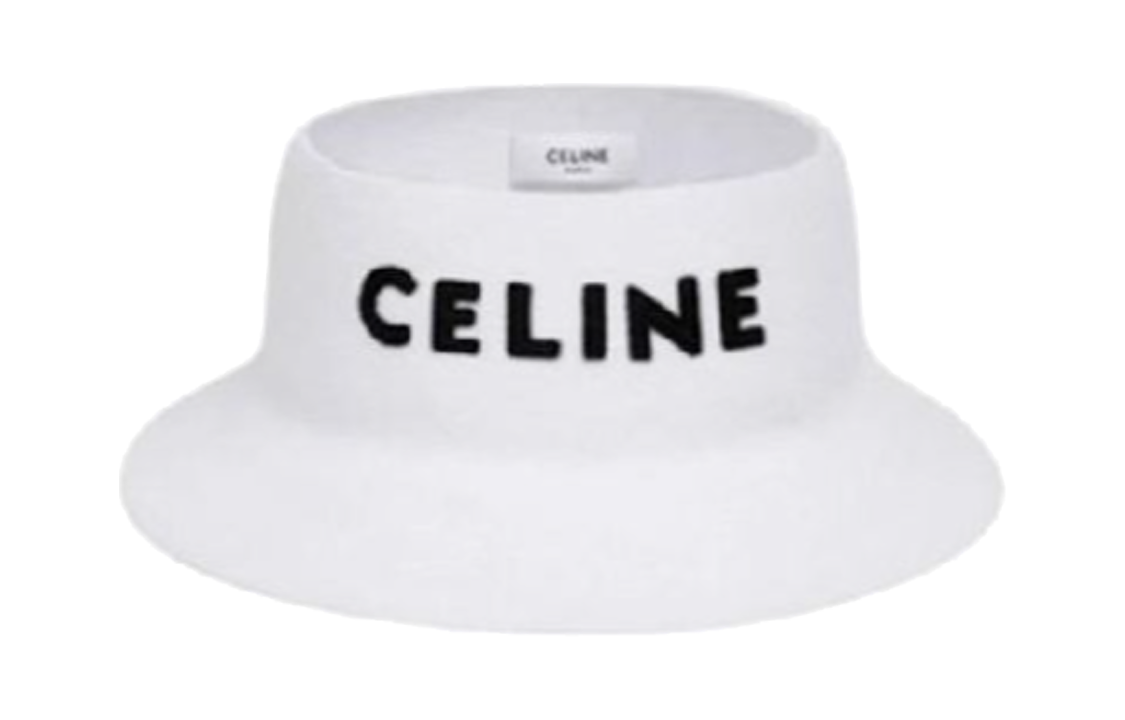 CELINE Felt Bucket Hats Unisex White