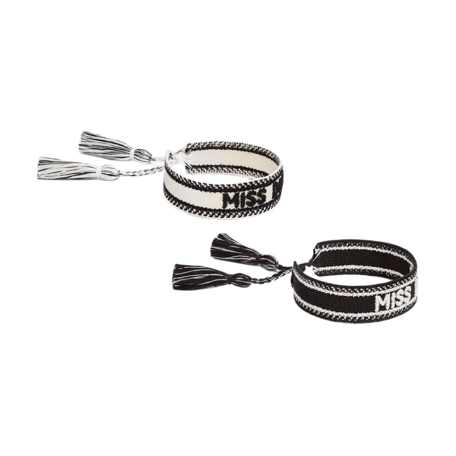 DIOR Bracelets Unisex Black White