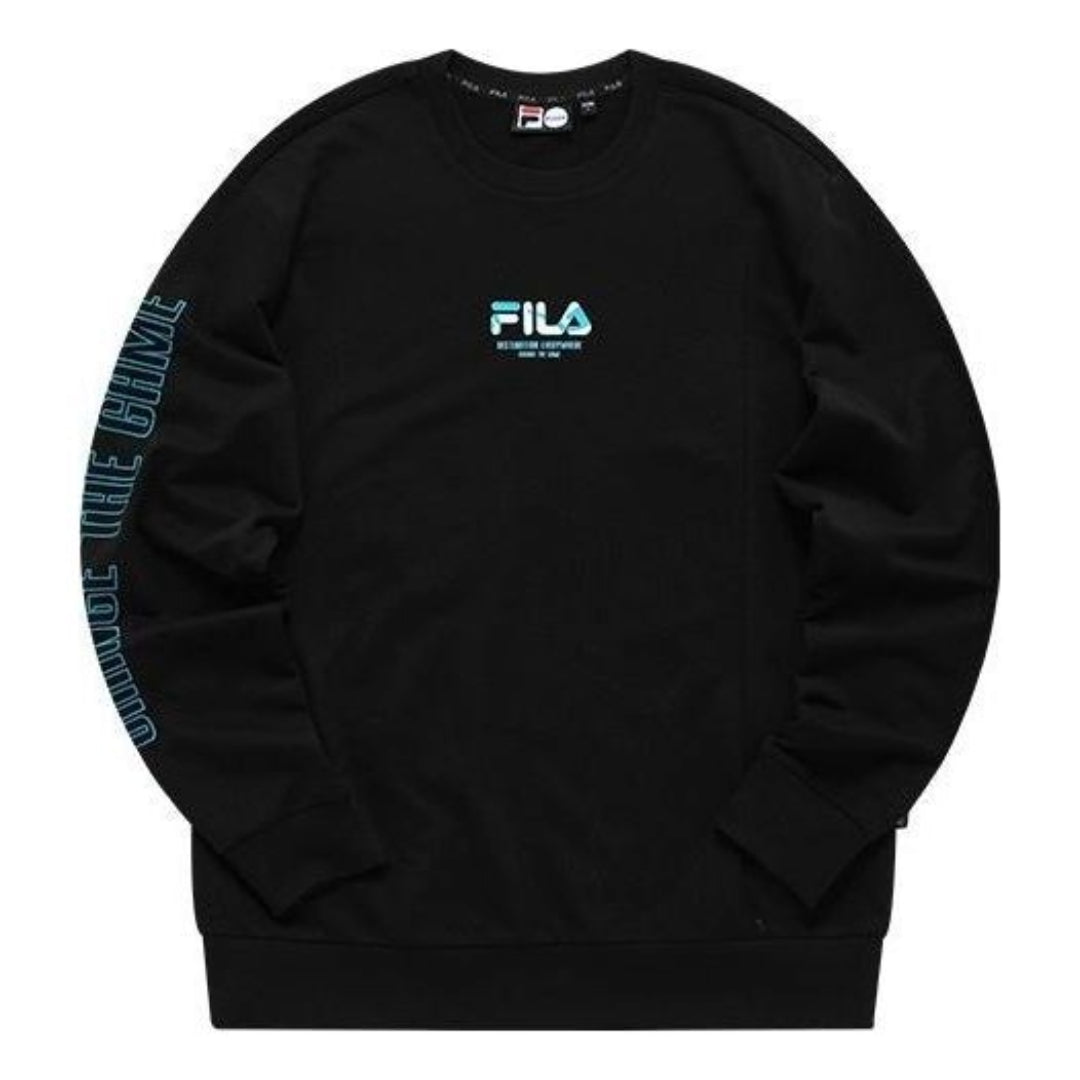 FILA FUSION Knitted Pullover Sweatshirt 'Black Blue' T11M133203F-BK