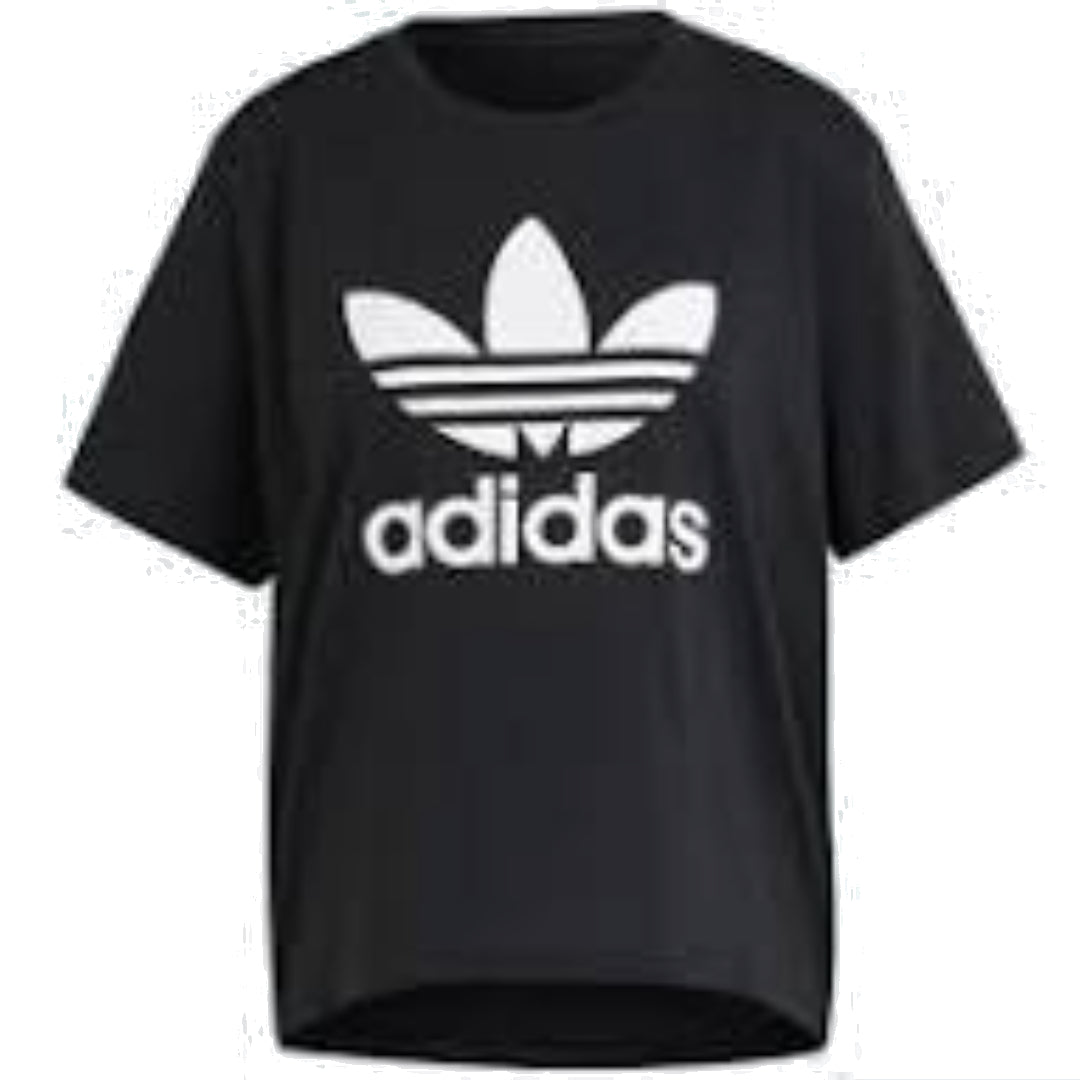 (WMNS) adidas Adicolor Trefoil Boxy T-Shirt Asia Sizing 'Black White' IU2422