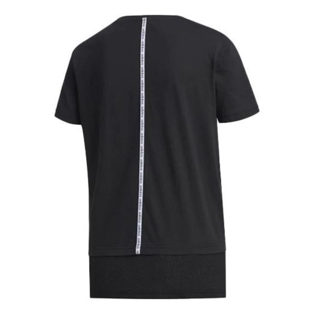 (WMNS) adidas Essentials Material Mix T-Shirt Asia Sizing 'Black' FL9262