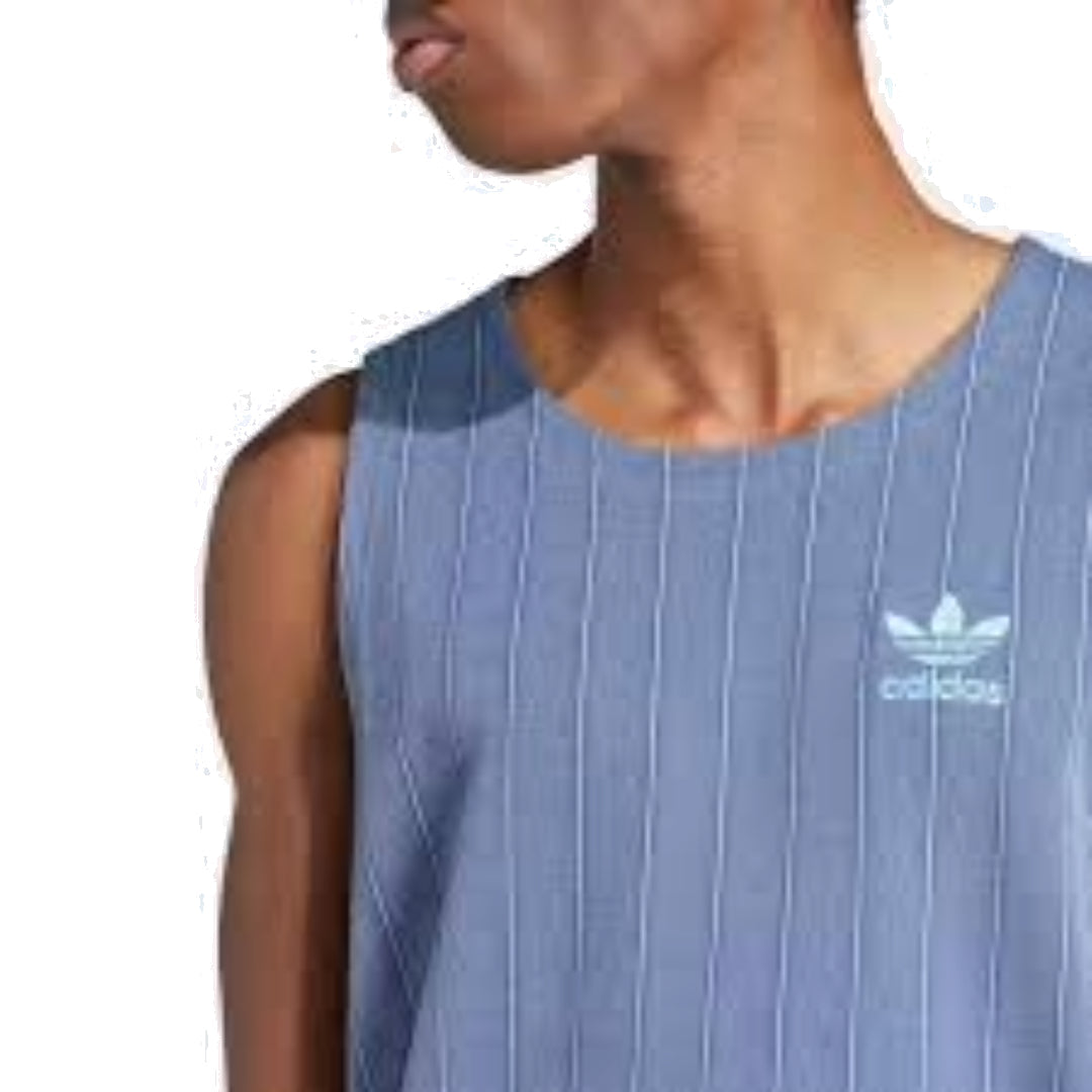 adidas Pinstripe Tank Top Asia Sizing 'Teal' IR9307