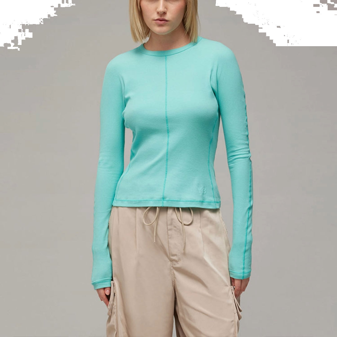 (WMNS) adidas x Y-3 Fitted Long Sleeve T-Shirt 'Blue' IV7758