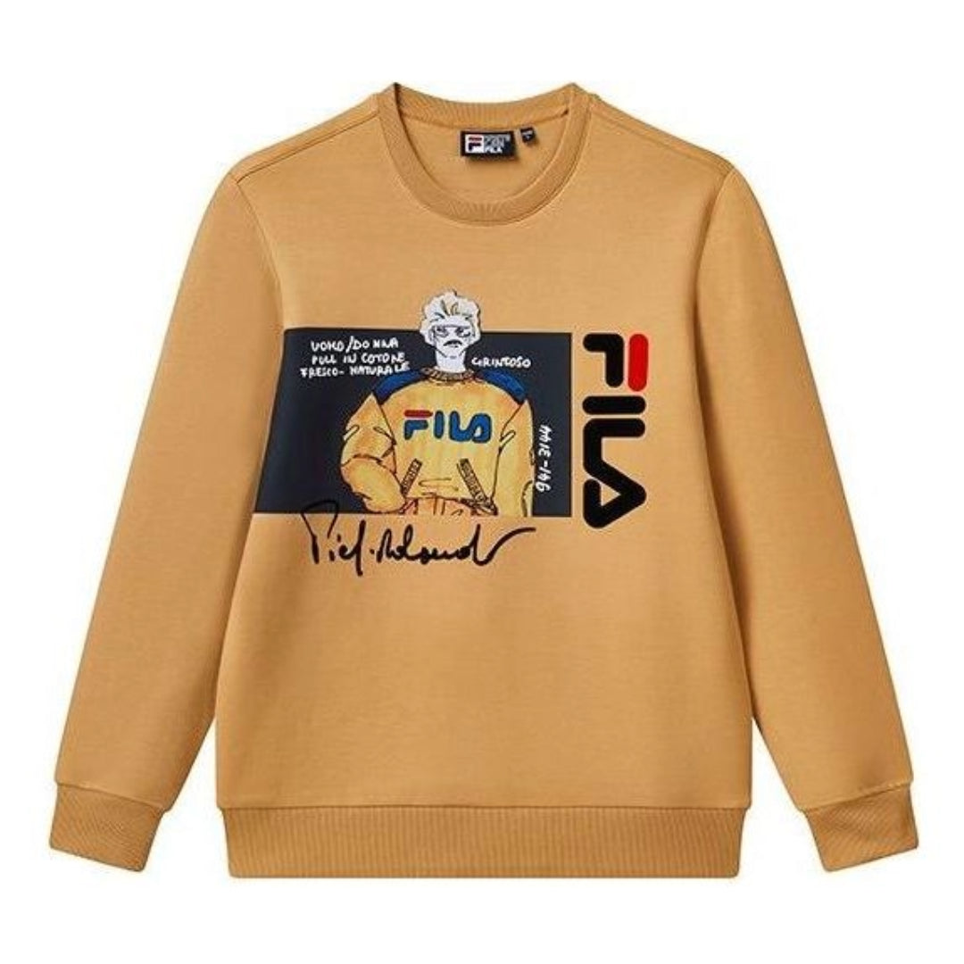 FILA Logo Graphic Sweater 'Tan Black' F11M118204F-YE