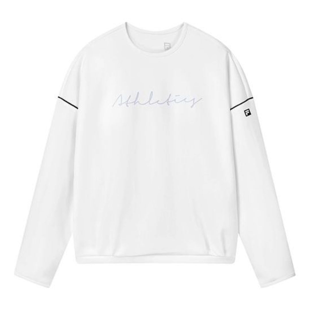 (WMNS) FILA Athletics Letter Printed Pullover Sports Sweatshirt 'White' A11W131229F-WT