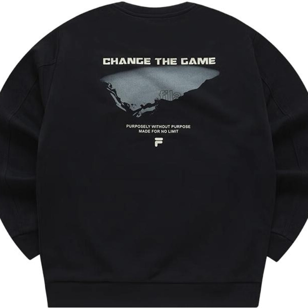 FILA FUSION Graphic Sweater 'Black White' T11M341209F-BK