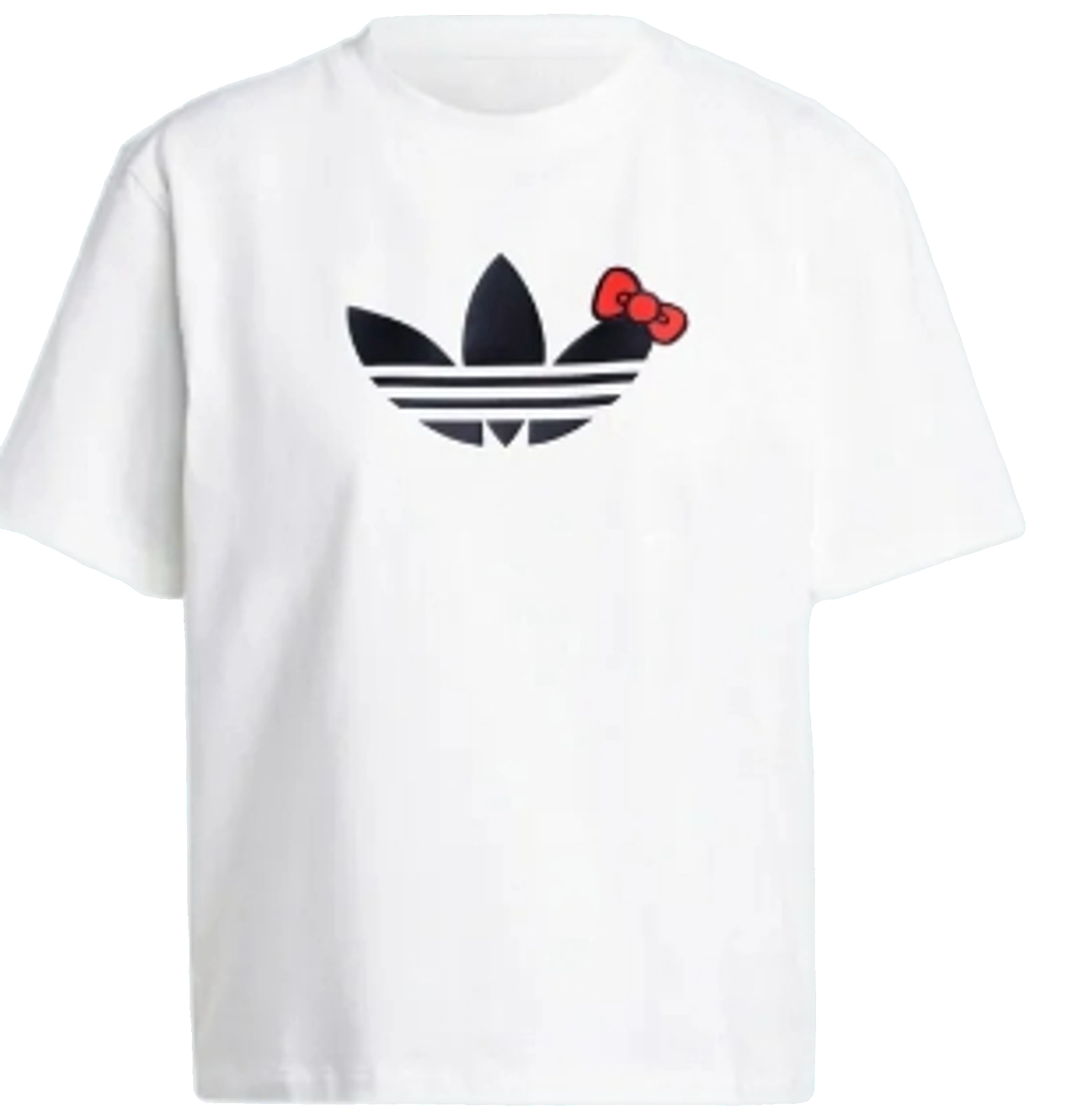 (WMNS) adidas x Hello Kitty Trefoil T-Shirt Asia Sizing 'White Black' IX7880
