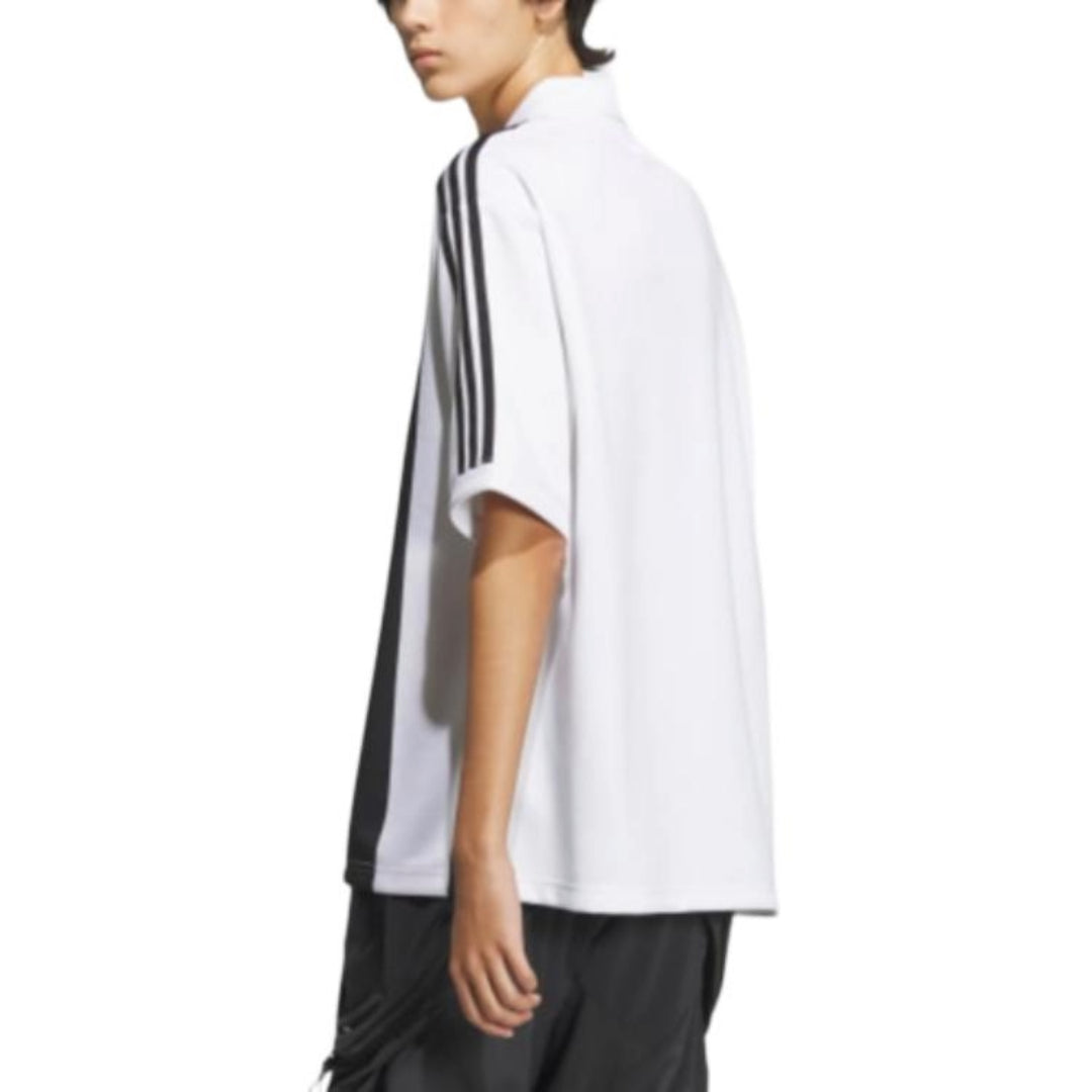 adidas Trefoil Logo Play Football Graphic Short Sleeve Polo Shirt Asia Sizing 'White Black' IW6306