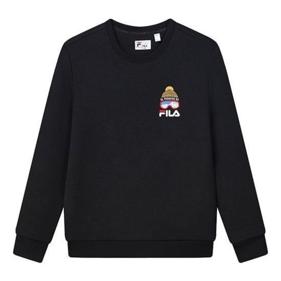 FILA Small Logo Graphic Sweater 'Black' F11M148203F-BK
