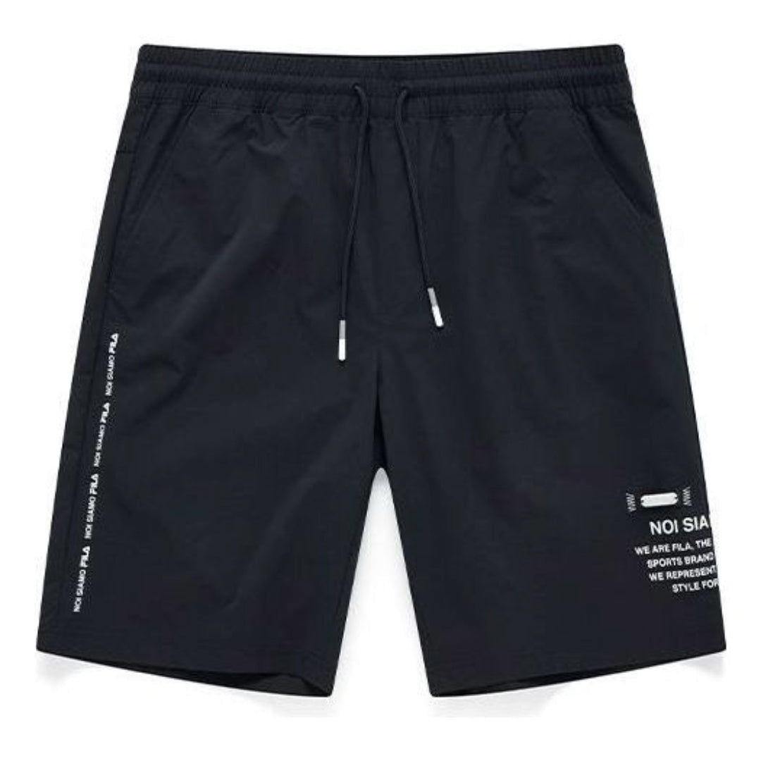 FILA FUSION Letter Printed Casual Woven 5-Inch Shorts 'Black' T11M121804F-BK