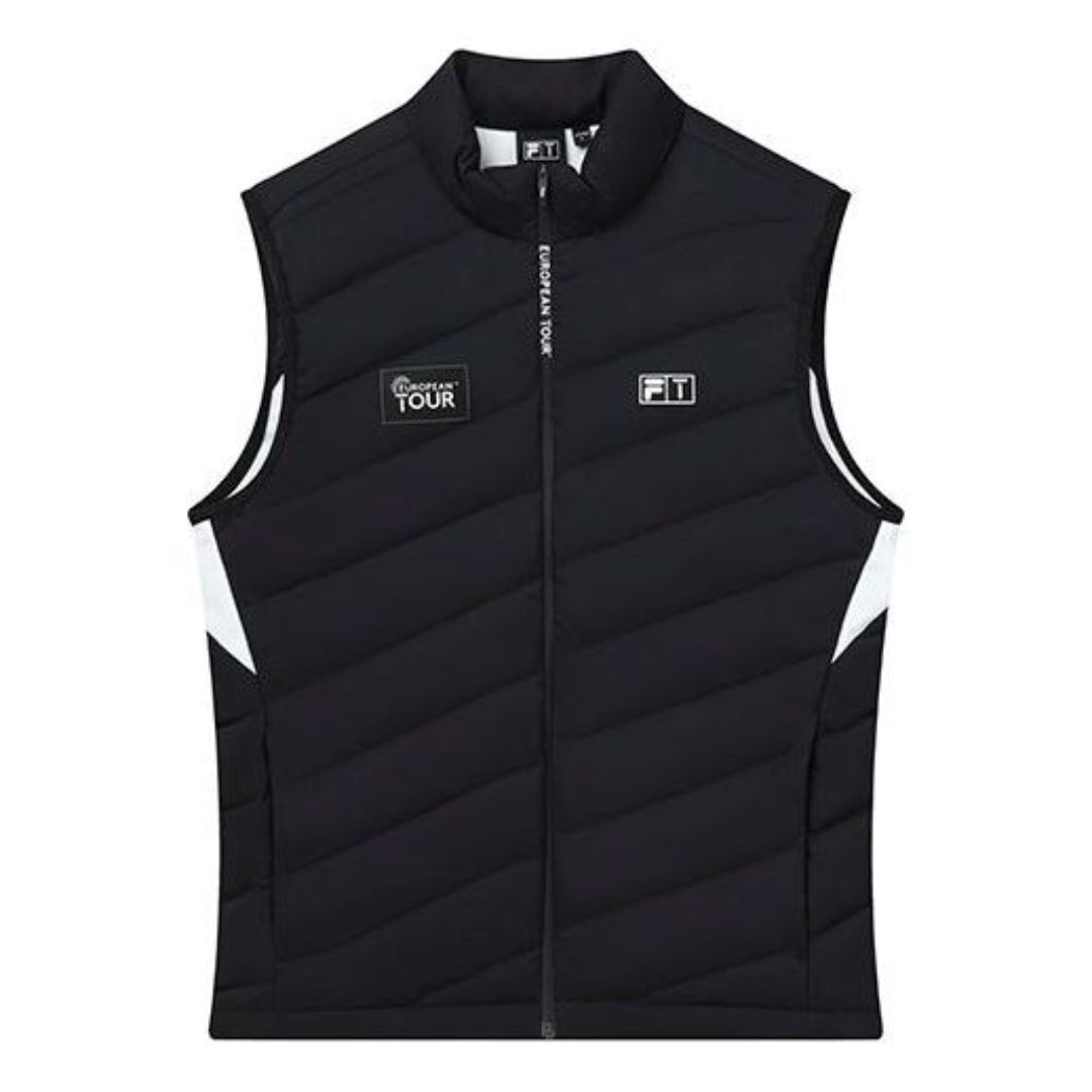 FILA Athletics Printed Stand-Up Collar Down Vest 'Black White' A11M145915F-BK