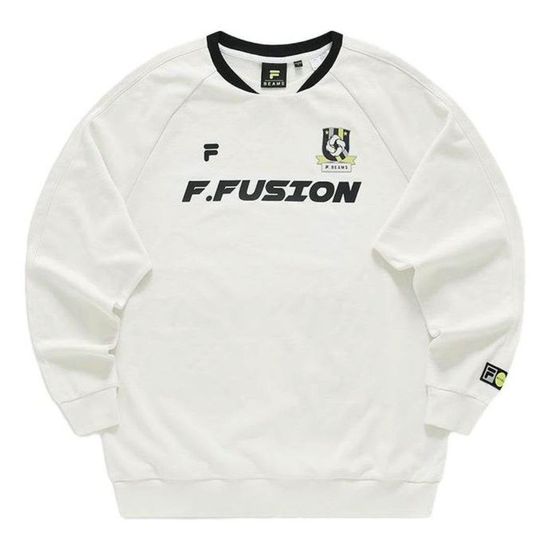 FILA FUSION x BEAMS Letter Printed Sweater 'White Black' T11U349203F-IV