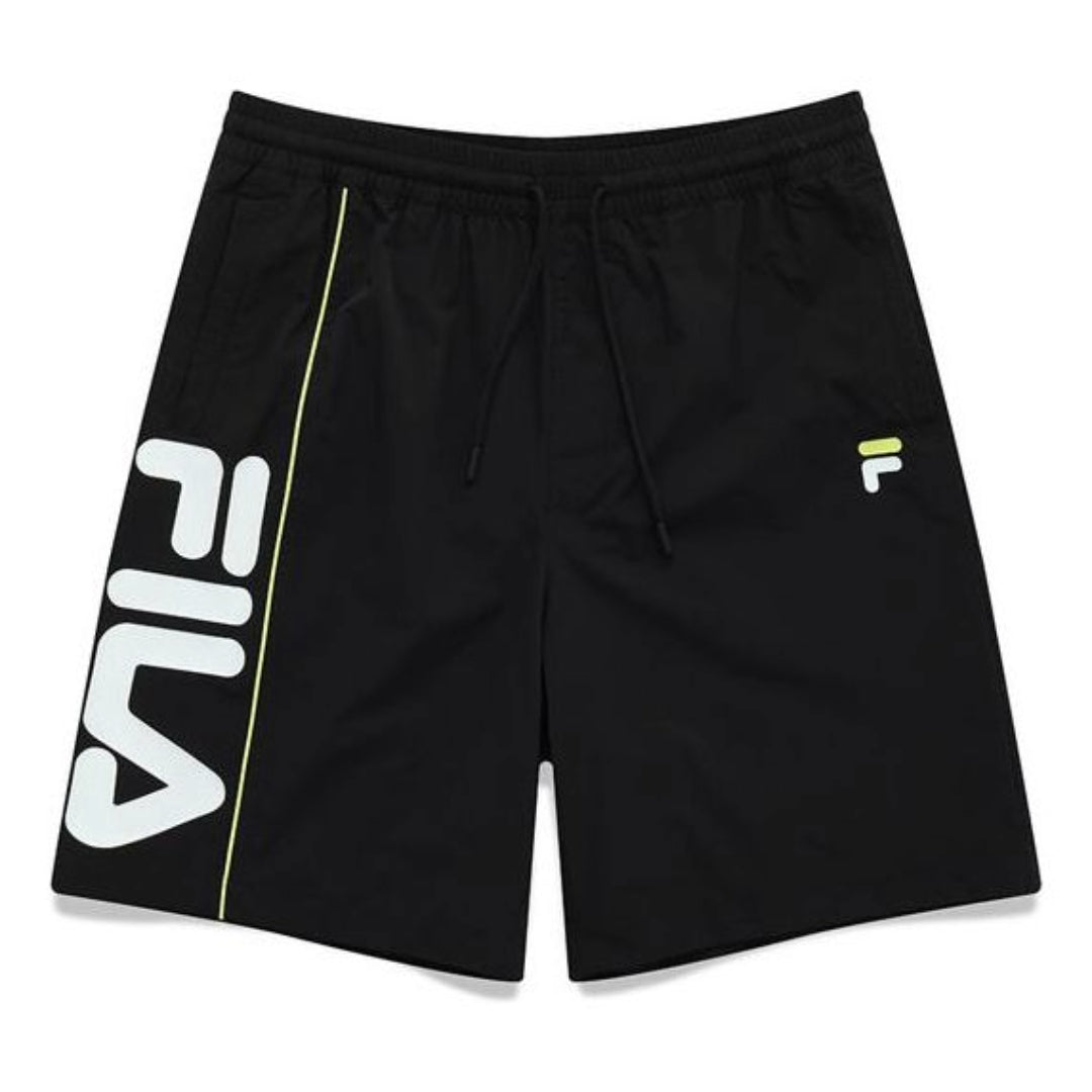 FILA FUSION Logo Printed Sports Shorts 'Black White' T11M122803F-BK