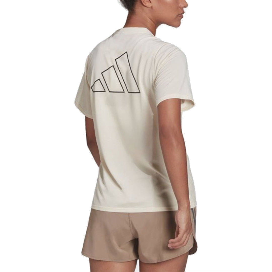 (WMNS) adidas Aeroready Running Logo T-Shirt Asia Sizing 'Beige' HB9355