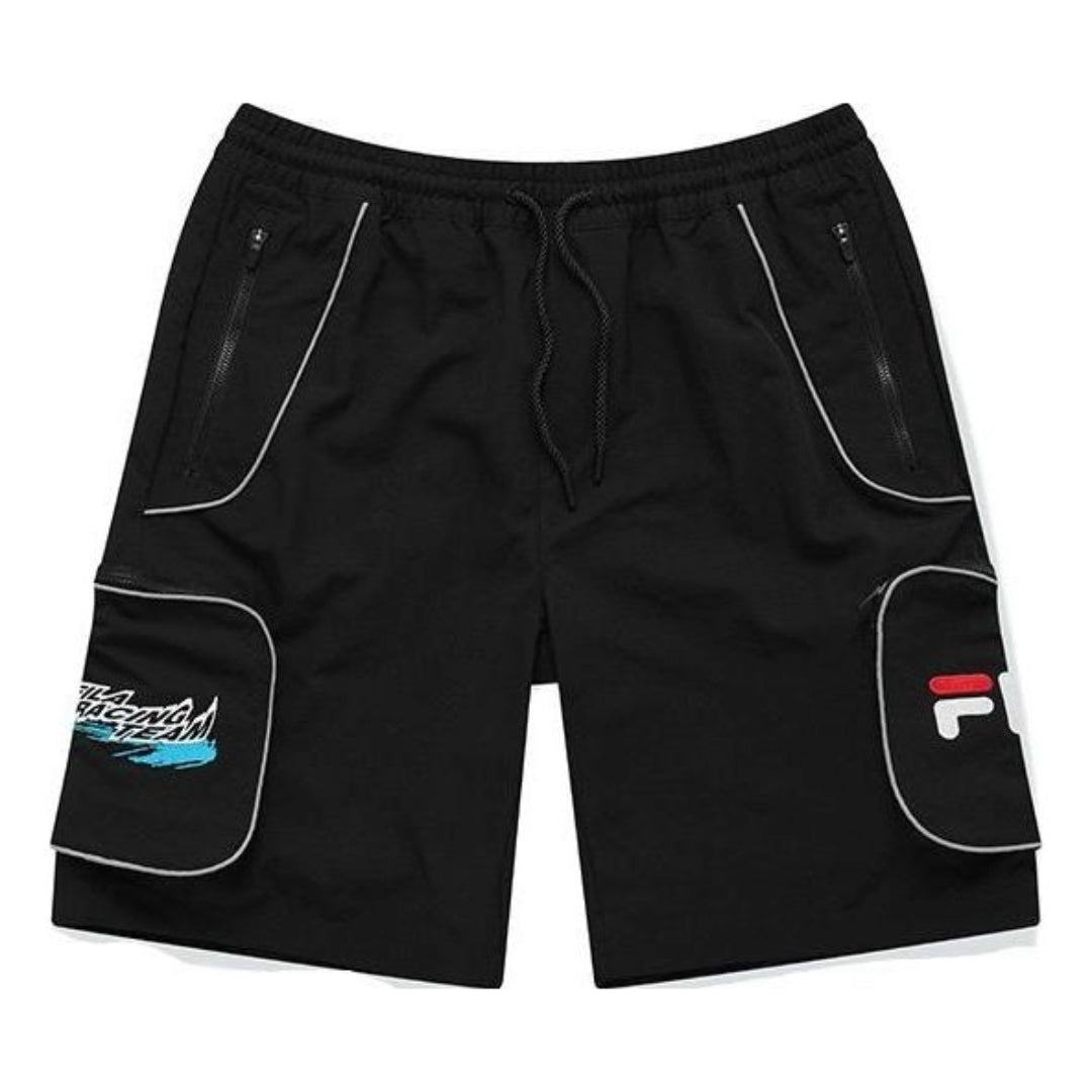 FILA FUSION Logo Printed Woven Utility 5-Inch Shorts 'Black' T11M123804F-BK