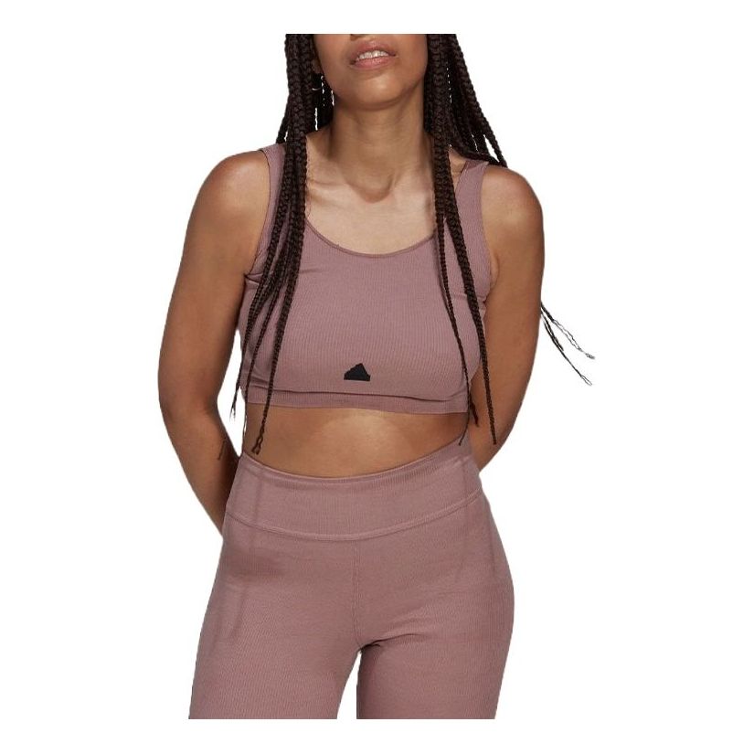 (WMNS) adidas Rib Cropped Top Asia Sizing 'Purple' HG4366
