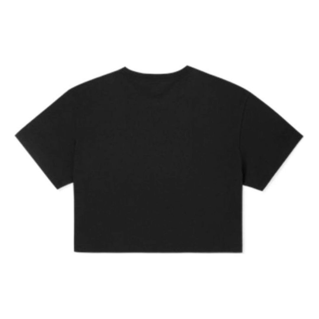 (WMNS) Converse Puff Wordmark T-Shirt Asia Sizing 'Black White' 10021656-A02