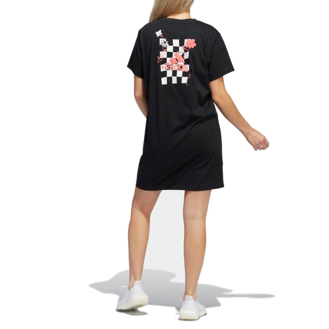 (WMNS) adidas Fun Sport Graphic Sportswear T-Shirt Dress Asia Sizing 'Black White' H57414