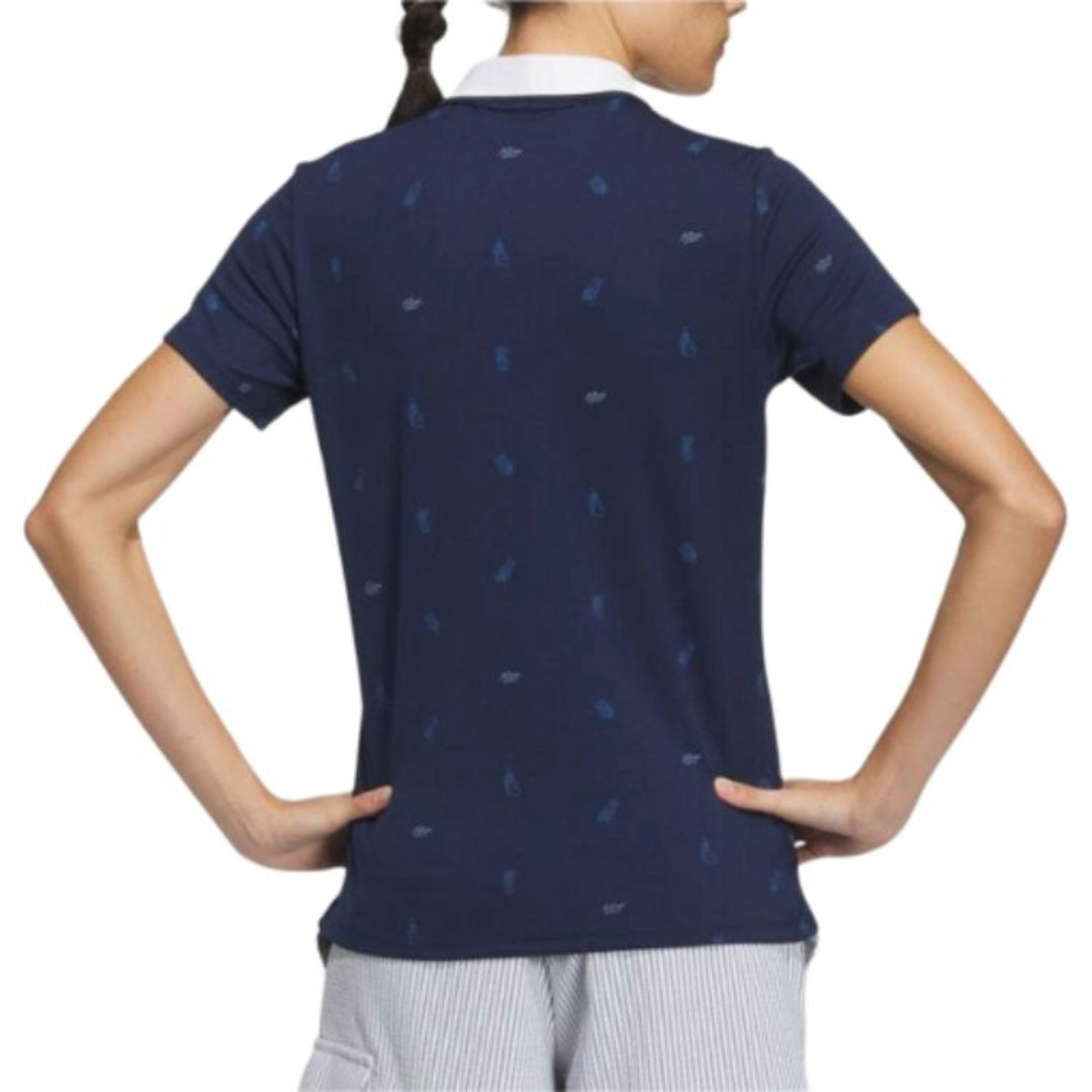 (WMNS) adidas Aeroready Playgreen Monogram Polo Shirt Asia Sizing 'Navy White' IN2803